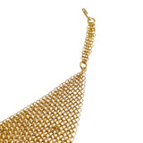 Ferrara Gold Chain Mail Handkerchief Collar Necklace, N/O, closure