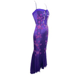 Emmanuel Unagro S/S 2005 Purple Rhinestone Lace-Up Gown, side