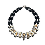 Gerda Lynggaard for Monies Zebra and Faceted Jet Beaded Necklace