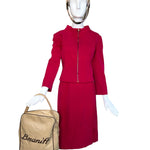 Emilio Pucci 1965 Hot Pink Braniff Stewardess Skirt Suit Uniform