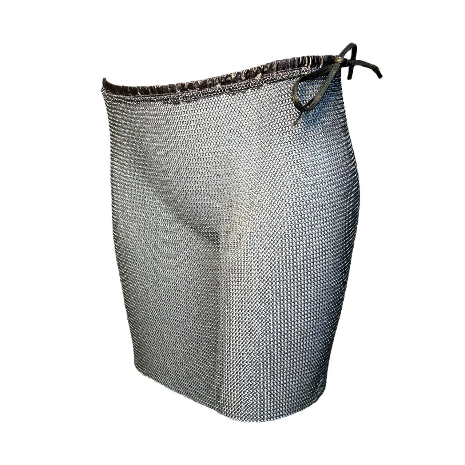 Ferrara Silver Ring Mesh Chain Mail Mini Skirt