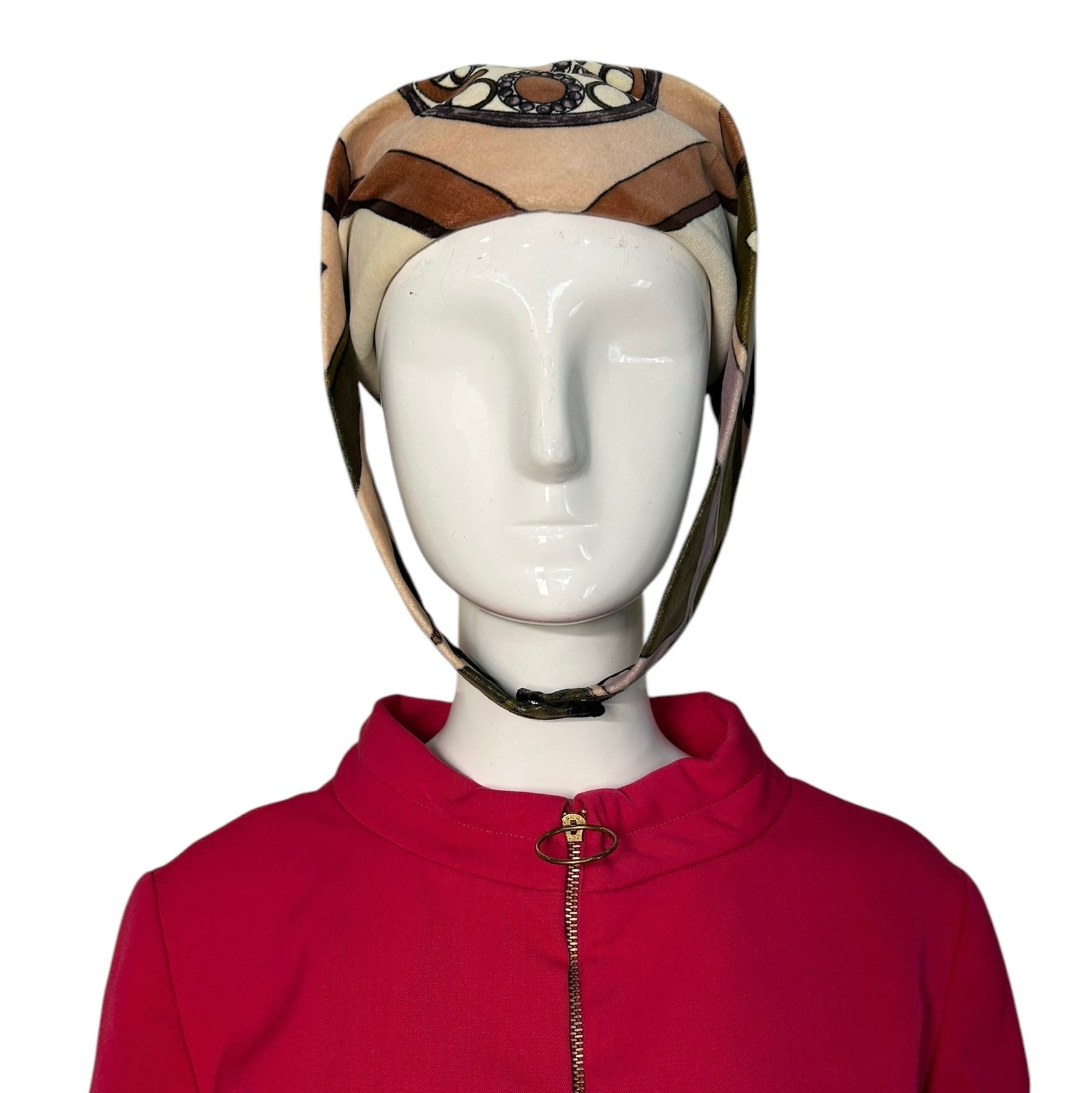 Emilio Pucci 1965 Hot Pink Braniff Stewardess Skirt Suit Uniform, hat
