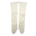 Christian Dior 1960's "Les Gants" Ivory Leather Gloves, Original Packaging, laid out reverse