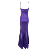 Emmanuel Unagro S/S 2005 Purple Rhinestone Lace-Up Gown, back