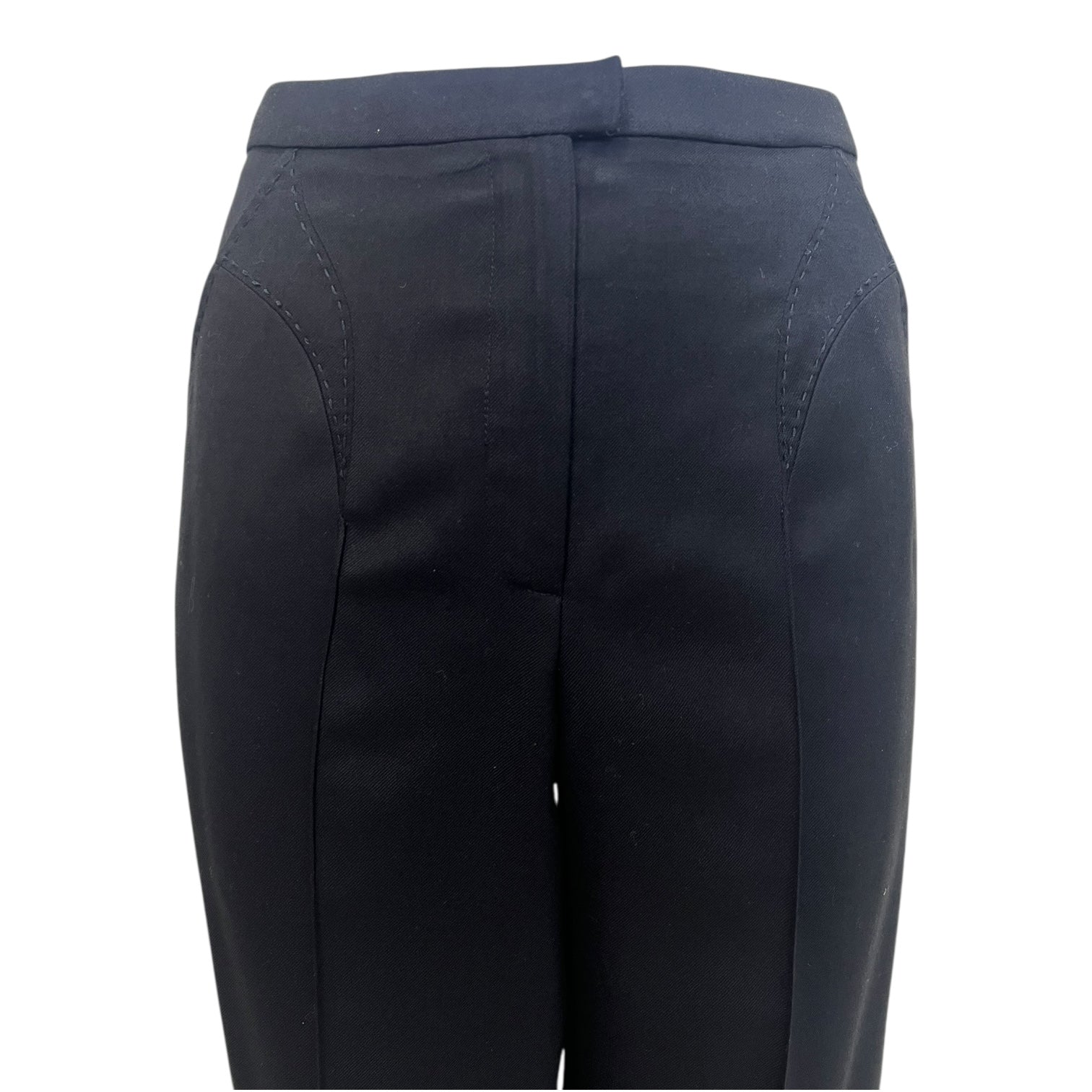 Chado Ralph Rucci S/S 2001 Charcoal Black Cashmere Pant Suit, pant front