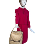 Emilio Pucci 1965 Hot Pink Braniff Stewardess Skirt Suit Uniform, slight side