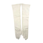 Christian Dior 1960's "Les Gants" Ivory Leather Gloves, Original Packaging, laid out