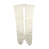 Christian Dior 1960's "Les Gants" Ivory Leather Gloves, Original Packaging, laid out