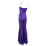 Emmanuel Unagro S/S 2005 Purple Rhinestone Lace-Up Gown, back side