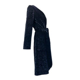 Bill Blass 1970s Black Animal Print Textured Velvet Belted Belted Coat, side