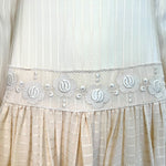 Chloé by Karl Lagerfeld 1970's Ecru Silk 1920's Inspired Drop Waist Dress, hip