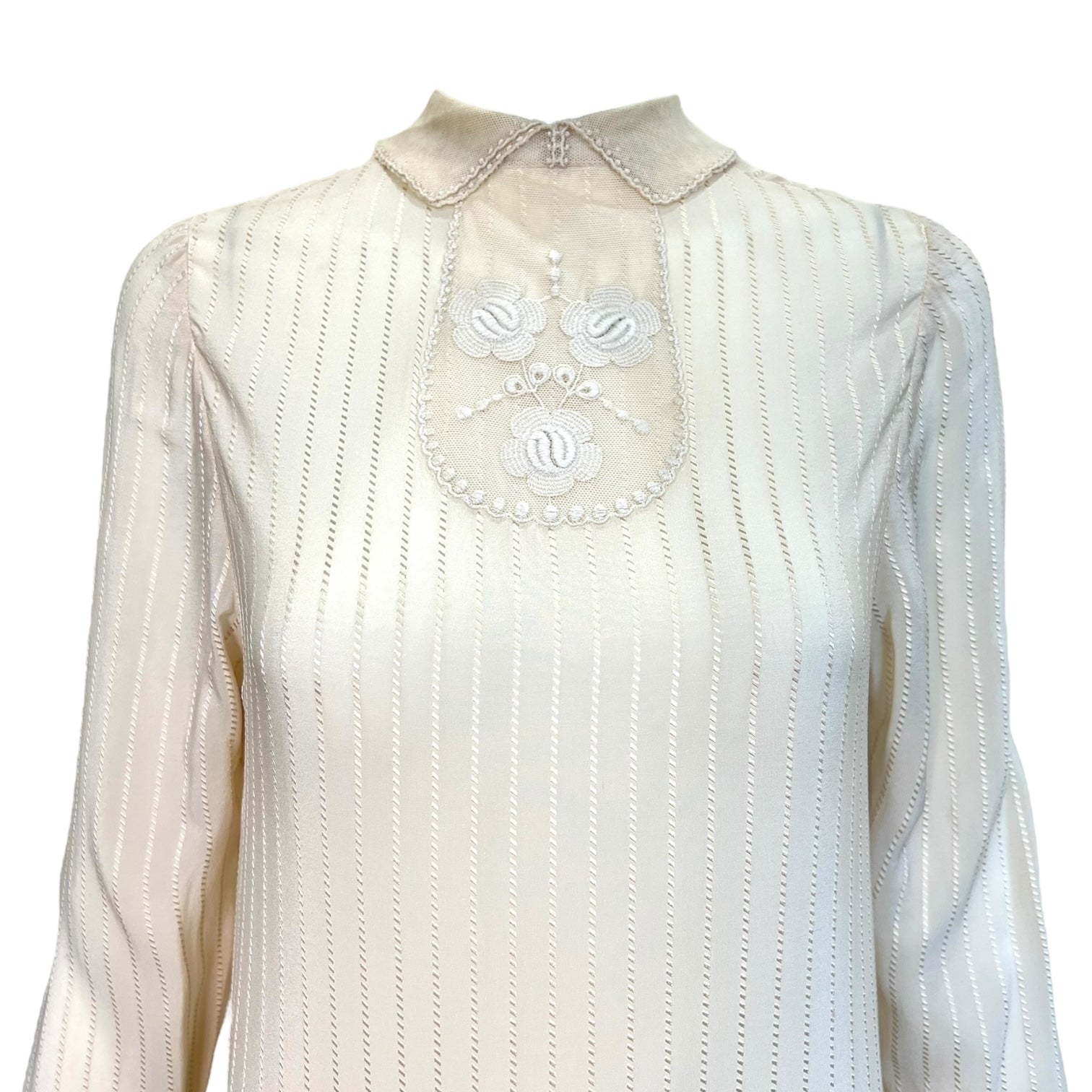 Chloé by Karl Lagerfeld 1970's Ecru Silk 1920's Inspired Drop Waist Dress , top