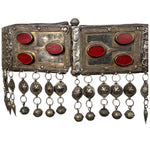 19th Century Teke Turkmen Silver and Carnelian Pendant Wedding Belt, front