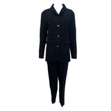 Chado Ralph Rucci S/S 2001 Charcoal Black Cashmere Pant Suit