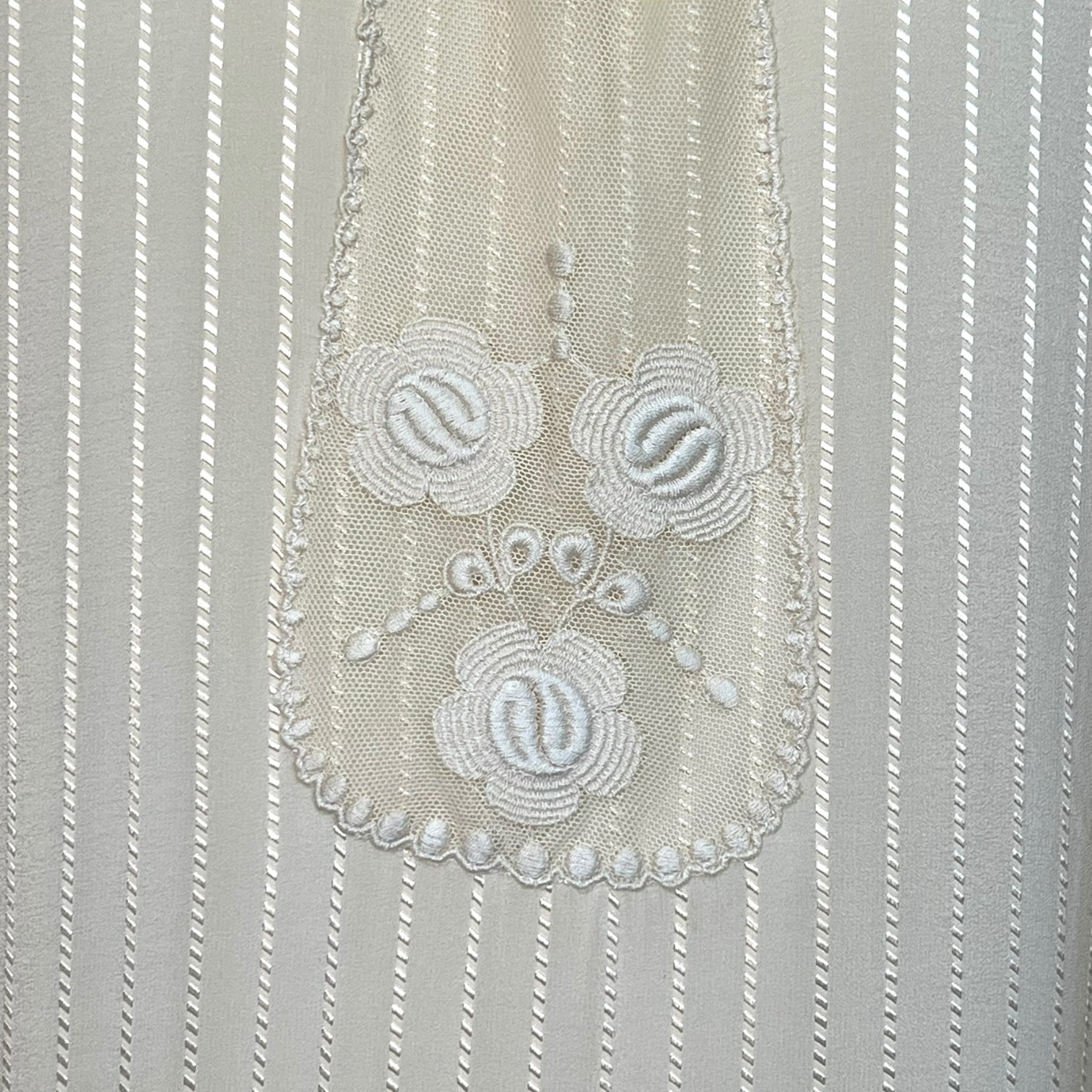 Chloé by Karl Lagerfeld 1970's Ecru Silk 1920's Inspired Drop Waist Dress, detail