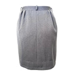 Yves Saint Laurent Haute Couture Fall 1981 Grey Wool Skirt Suit, skirt 2