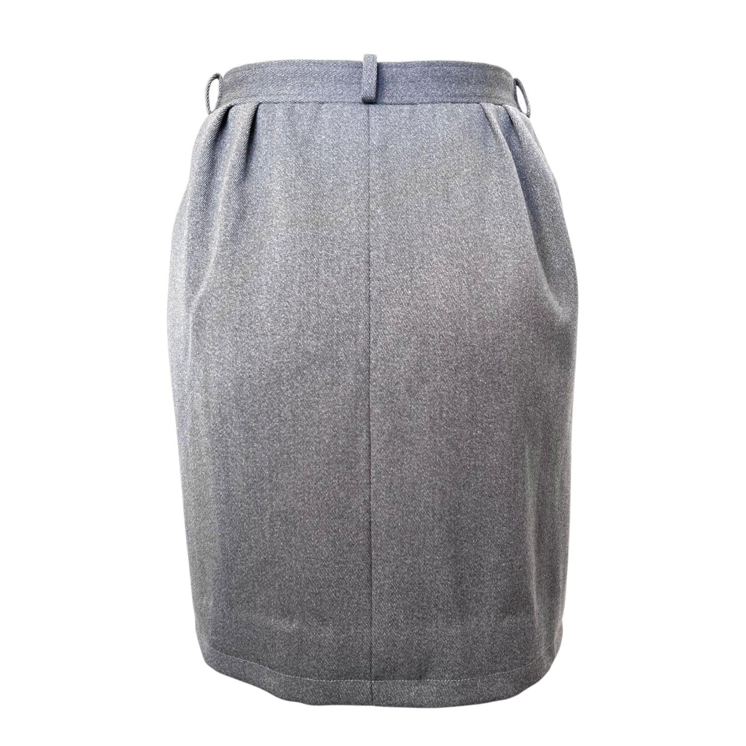 Yves Saint Laurent Haute Couture Fall 1981 Grey Wool Skirt Suit, skirt 2