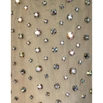 SCASSI 1970's Beige All-Over Crystal Embellished Naked Gown, detail