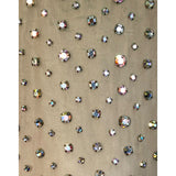 SCASSI 1970's Beige All-Over Crystal Embellished Naked Gown, detail