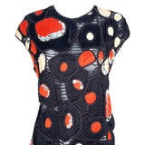 Chloé F/W 2007 Eclectic Little Black and Red Pleather and Rhinestone Mini Dress, top
