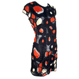 Chloé F/W 2007 Eclectic Little Black and Red Pleather and Rhinestone Mini Dress, side