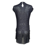 Chloé F/W 2007 Eclectic Little Black and Red Pleather and Rhinestone Mini Dress, back