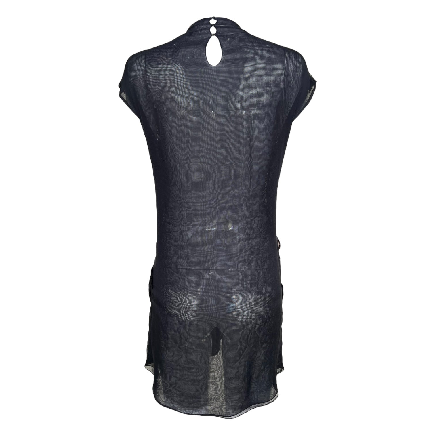 Chloé F/W 2007 Eclectic Little Black and Red Pleather and Rhinestone Mini Dress, back