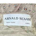 SCASSI 1970's Beige All-Over Crystal Embellished Naked Gown, label