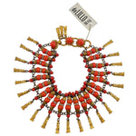 William de Lillo 1970s Coral Beaded Collar Necklace