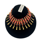 William de Lillo 1970s Coral Beaded Collar Necklace, 2