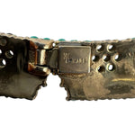 Crown Trifari 60's Demi-Parure Faux Turquoise, Ruby and Sapphire Necklace Earring Set, crown stamp