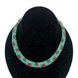 Crown Trifari 60's Demi-Parure Faux Turquoise, Ruby and Sapphire Necklace  2