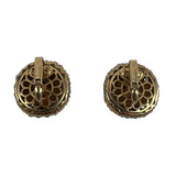 Crown Trifari 60's Demi-Parure Faux Turquoise, Ruby and Sapphire Earrings back