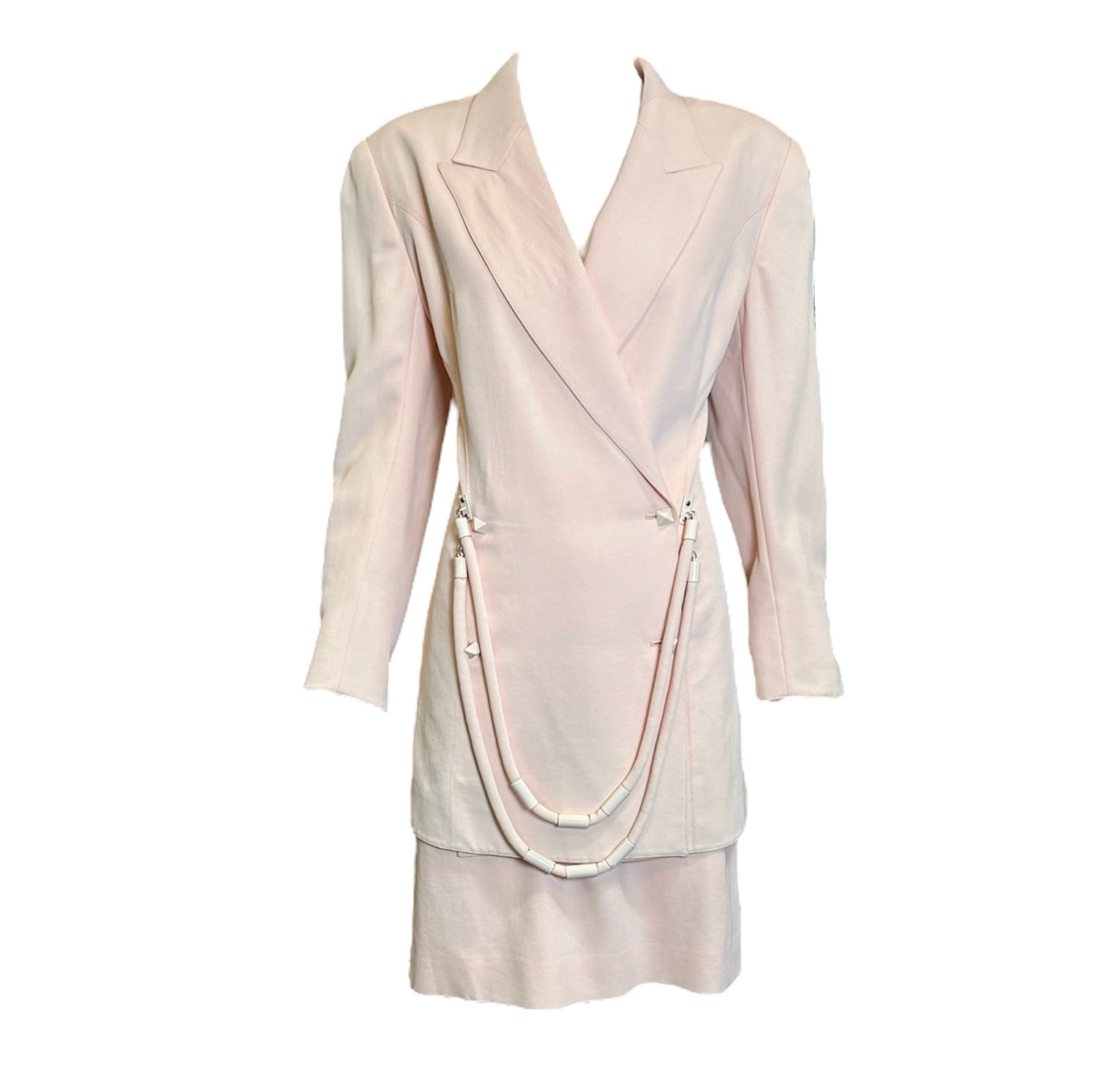 Montana 80s Powder Pink Suit Ensemble with Hardware Drape FRONT PHOTO 1 OF 6