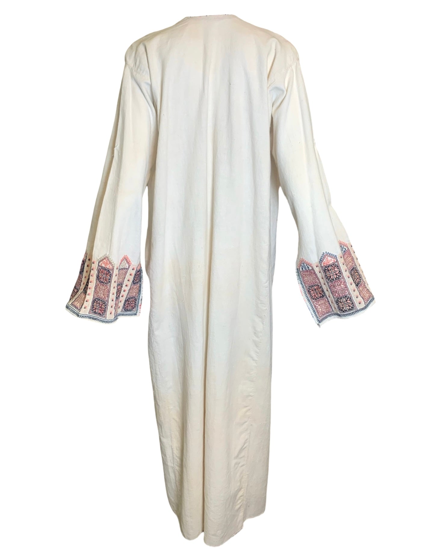 Traditional Syrian Mid 20th Century Hand Embroidered Full Length Tunic BACK 3 of 7