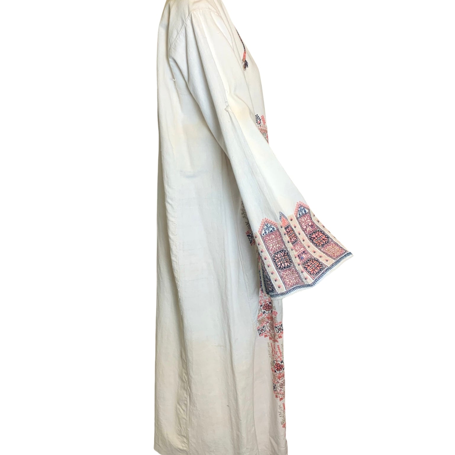 Traditional Syrian Mid 20th Century Hand Embroidered Full Length Tunic SIDE 2 of 7