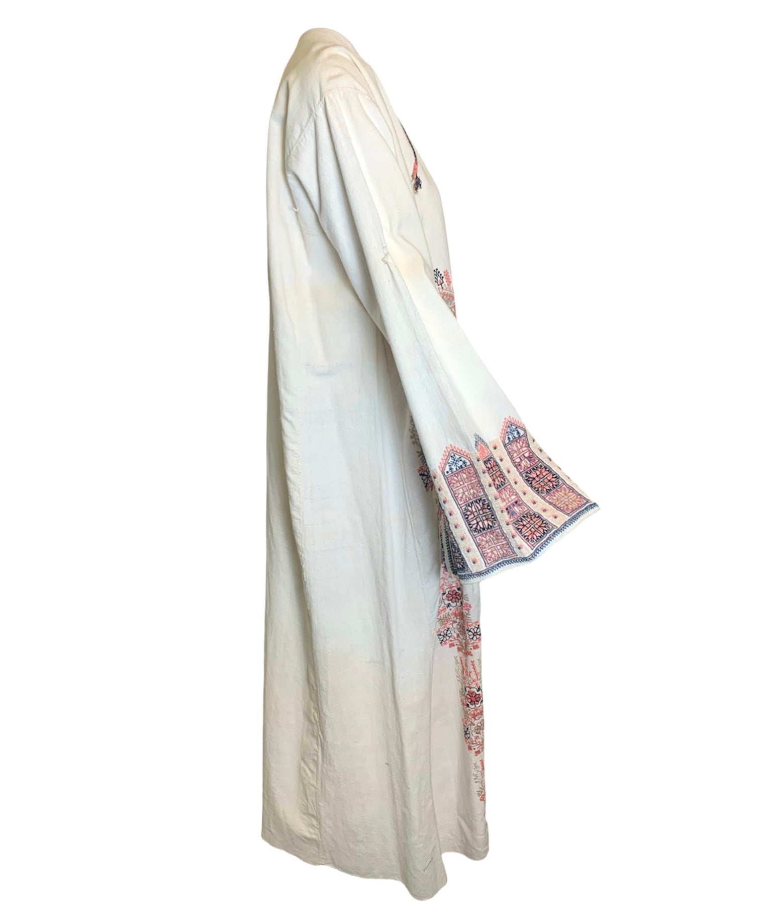 Traditional Syrian Mid 20th Century Hand Embroidered Full Length Tunic SIDE 2 of 7