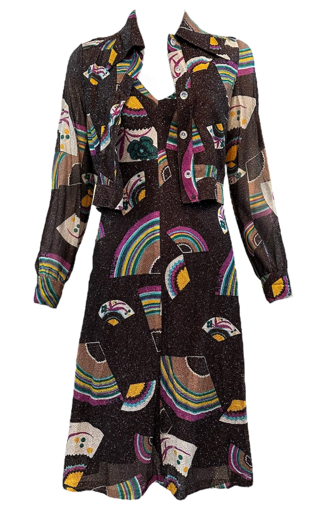 RBCC of Beverly Hills '70s Lurex Glam Rainbow Dress & Jacket Ensemble THE WAY WE WORE RBCC of Beverly Hills '70s Lurex Glam Rainbow Dress & Jacket Ensemble THE WAY WE WORE