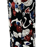  Arnold Scaasi 80s Black Strapless Gown with Red, White, & Blue Sequins BACK 3 of 5