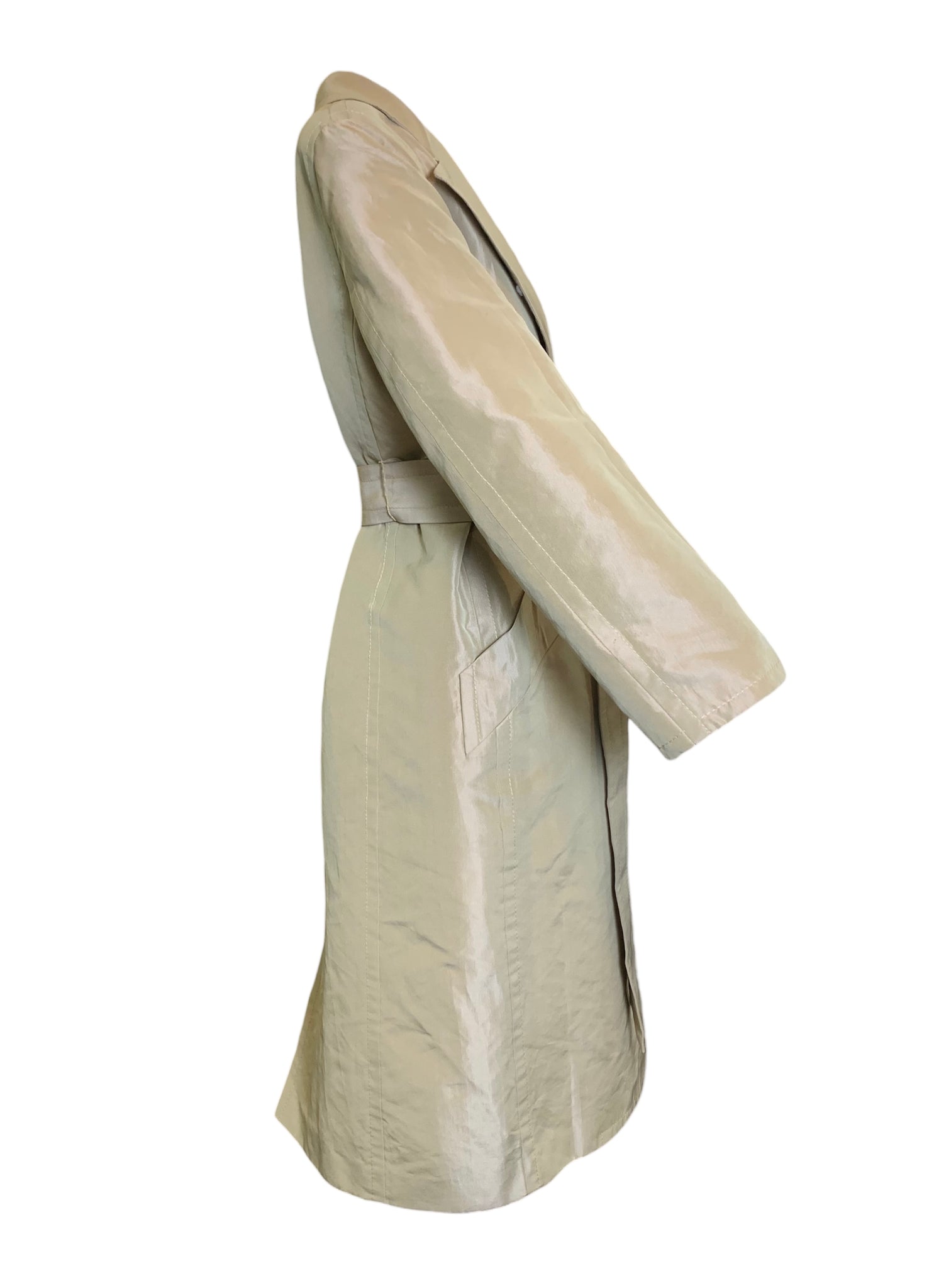 Gianfranco Ferre 1990s Sand Colored  Wrap Trench Coat SIDE 2 of 6