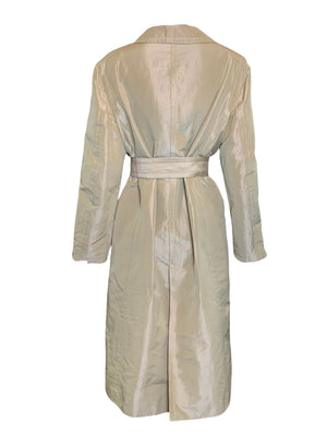 Gianfranco Ferre 1990s Sand Colored  Wrap Trench Coat BACK 3 of 6