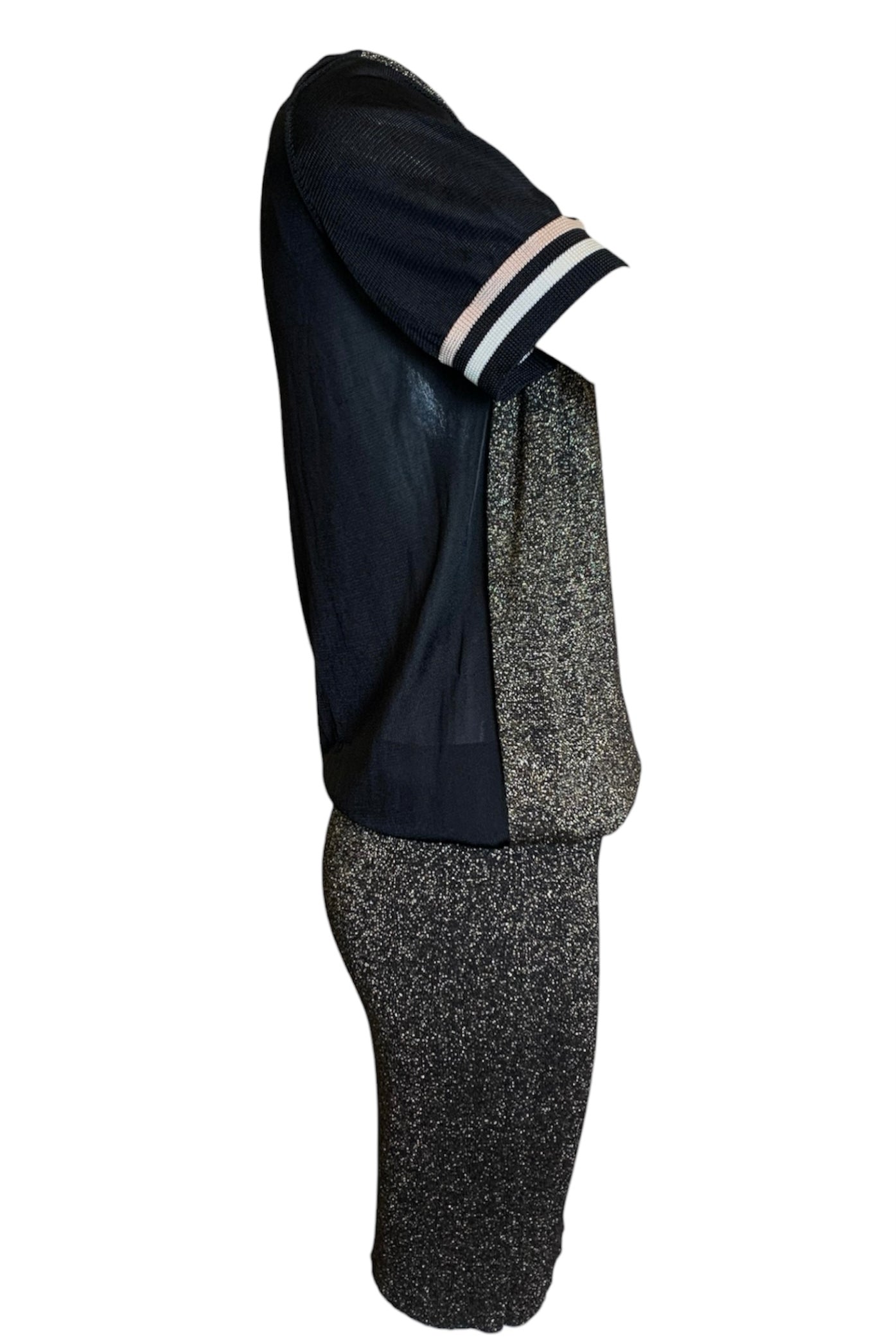   Lanvin 2017  V-Neck Sporty Gold Lurex Dress with Sheer Back SIDER 2of 5