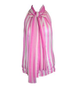 Christian Dior 2000s Pink & White Stripe Silk Chiffon Blouse  ALTERNATE FRONT 2 of 6