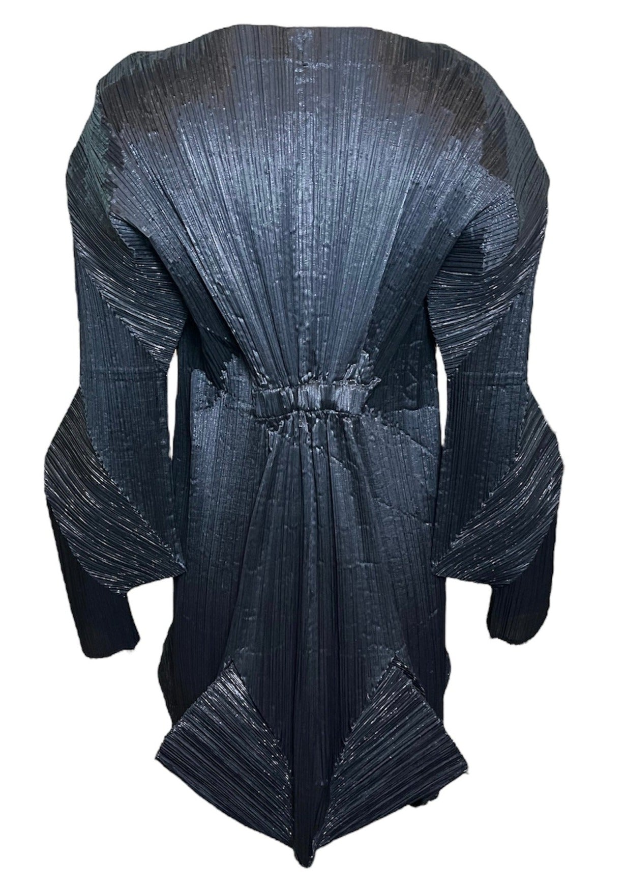  Issey Miyake AW Fall 1994-95  Black Pleated Avant Garde Dress BACK 3 of 5