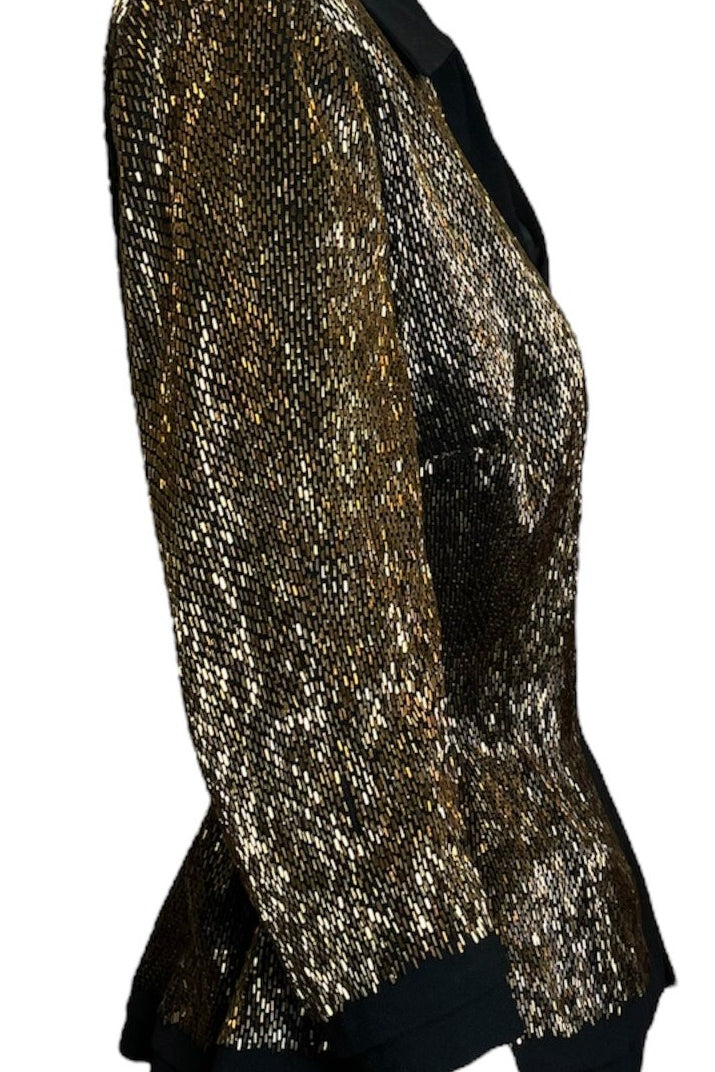 Balmain 50s Haute Couture Copper Beaded Evening Jacket SIDE  2 of 6