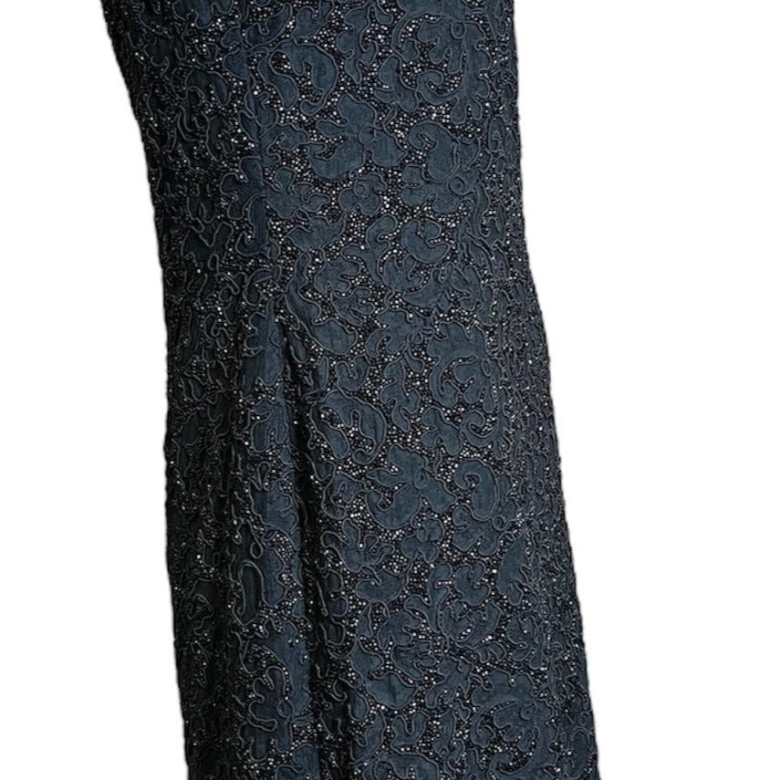 Mingolini Guggenheim Late 50s/Early 60s Black Beaded Dress on Lace SIDE 2 of 5