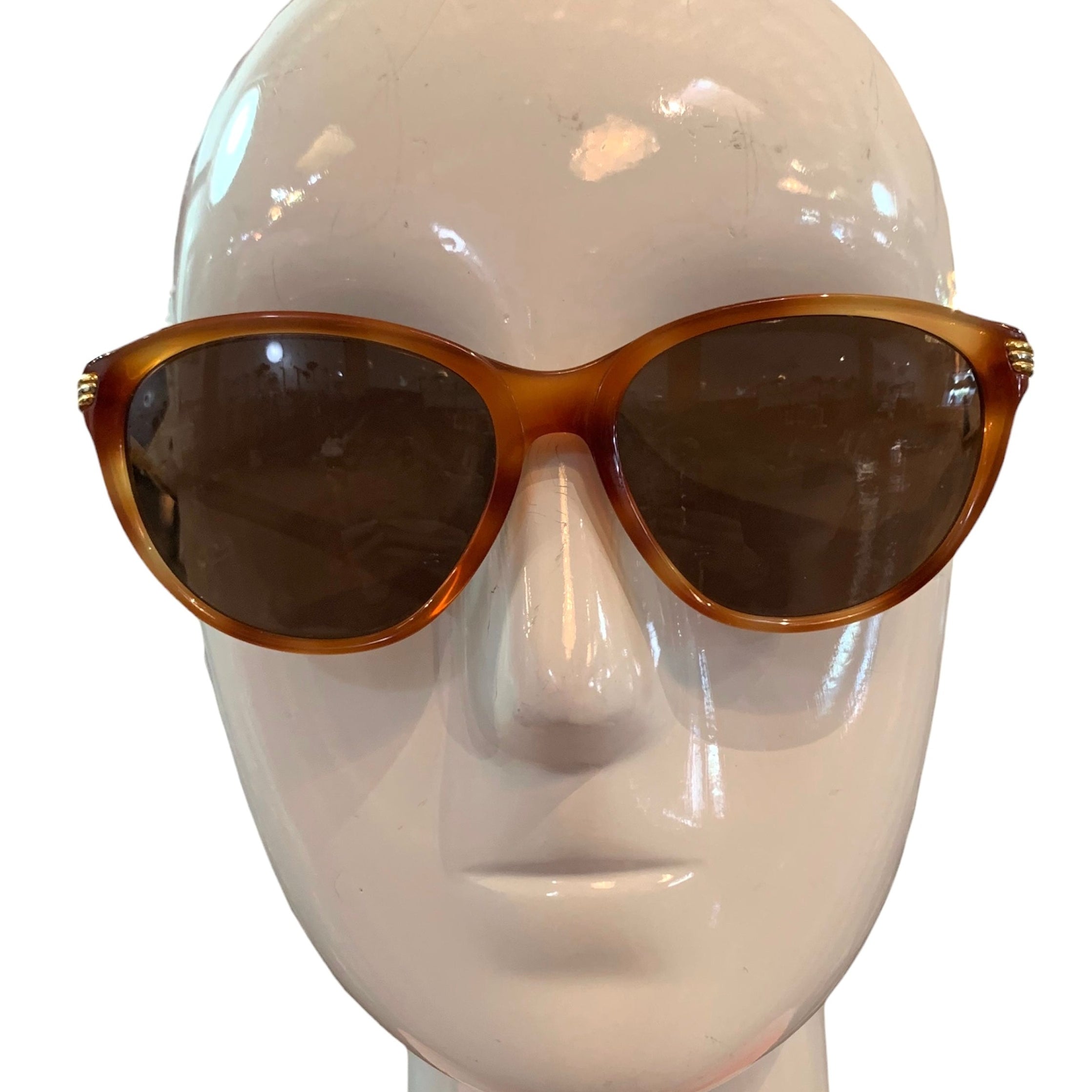   Cartier  90s Gold Plated Tortoiseshell Sunglasses  FRONT 2 of 6