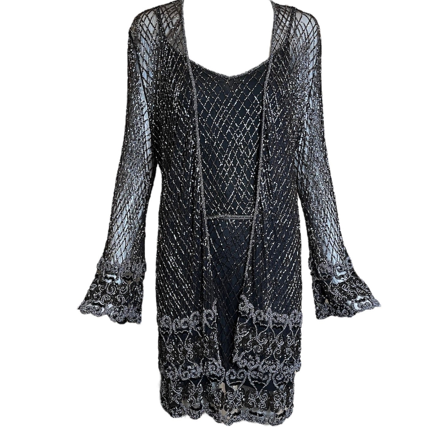 Badgley Mishka Root Beer Densely Beaded 3-Piece Ensemble