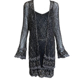 Badgley Mishka Root Beer Densely Beaded 3-Piece Ensemble