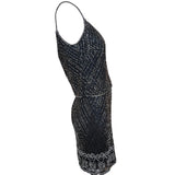 Badgley Mishka Root Beer Densely Beaded 3-Piece Ensemble, side no jacket